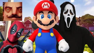 Hello Neighbor - New Neighbor Deadpool Mario GhostFace Crash Bandicoot History Gameplay Walkthrough