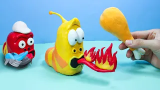 Larva, DON'T EAT!!! Funny Food Animation Mukbang ASMR