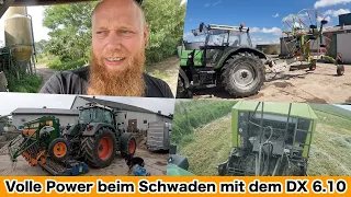 FarmVLOG#621 - Schwaden mit dem Deutz DX 6.10 und Claas Liner 2600