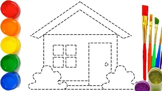 How to draw a house step by step for children, ks art