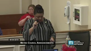 06/04/19 Metro Council Announcements