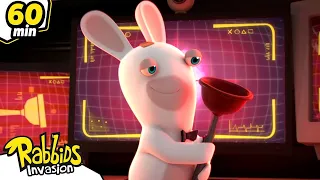 Ayuda a Rabbid 000, ¡salva el mundo! | Rabbids La Invasión| Nueva compilación 1H| Cartoon para niños