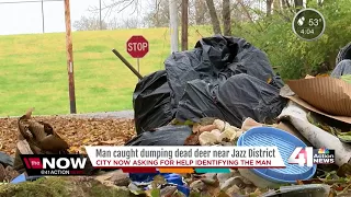 Man caught on camera dumping dead deer