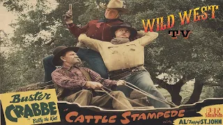 Billy The Kid 1943 * Cattle Stampede * Buster Crabbe * WildWest Tv Westerns