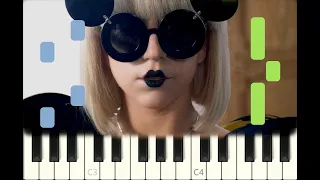 piano tutorial "PAPARAZZI" Lady Gaga, 2008, with free sheet music