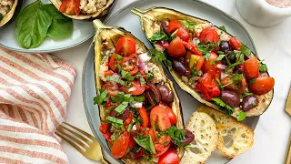 Mediterranean Baked Stuffed Eggplant Recipe