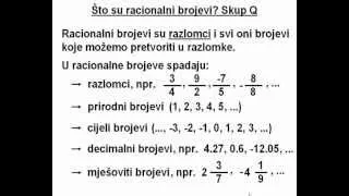 Što su racionalni brojevi? Skup racionalnih brojeva - skup Q