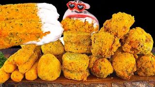 (SUB) Cheese Bomb Chicken Set Eating Show | REALMOUTH ANIMATION ASMR MUKBANG