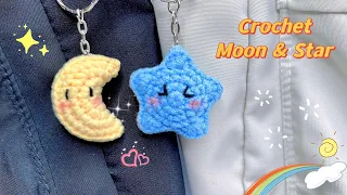 Crochet Moon and Star🌙⭐️| Crochet Couple Keychain | Móc Trăng Và Sao