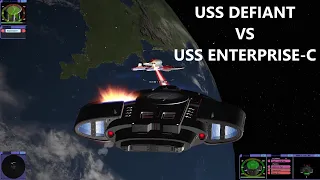 USS Defiant VS USS Enterprise C | Star Trek Bridge Commander | BC Remastered |