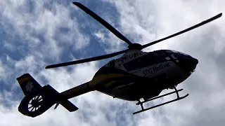 H135 Airbus Helicopter Patient Transfer. Inbound & Take Off. Full Sound. #Planespotting.