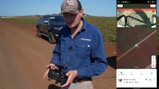 Marking out a field using the XAG P100 Pro in flight.