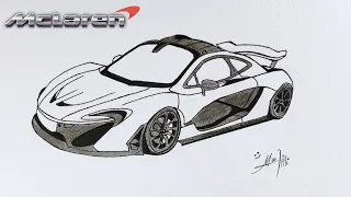 How to draw a McLaren P1🔥 step by step #skeching