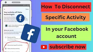 How To Disconnect Specific Activity In Your Facebook Account /How To Stop Facebook Tracking.