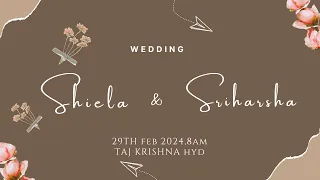 Shiela & Sri Harsha Wedding Live Streaming