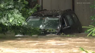 Schwere Unwetter in Selbitz, Bayern - 13.07.2021