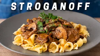 Classic Comforting Beef Stroganoff with Buttered Noodles