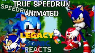 SPEEDRUN HEH? LEGACY SONIC REACTS TO SONIC 3 TRUE SPEEDRUN ANIMATED