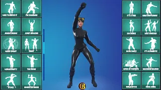 NEW CATWOMAN COMIC BOOK OUTFIT All ICON Emotes & Dances (All Emote Music) - Fortnite