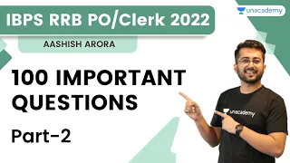 100 Important Questions | Part-2 | IBPS RRB PO/Clerk 2022 | Aashish Arora | Bank Exam Cubicle