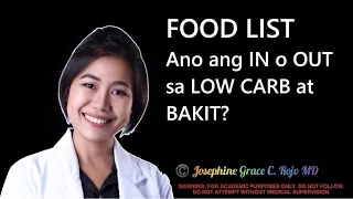 #JGCRojoFoodlist EXPLAINED: Ano ang IN o OUT sa LOW CARB at BAKIT