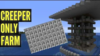 Minecraft Creeper Farm - Efficient Creeper Only Design - 1.17/1.16