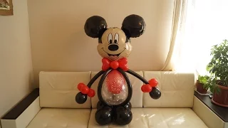 Самый простой и быстрый Микки Маус из шаров. The easiest and quickest of Mickey Mouse balloons.