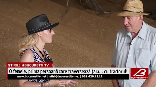 O femeie, prima persoană care traversează țara... cu tractorul!