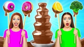 Chocolate Fountain Fondue Challenge #2 초콜릿 퐁듀 Multi DO Fun 다 마