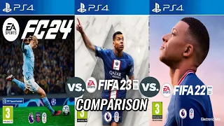 EA FC 24 Vs FIFA 23 Vs FIFA 22 PS4