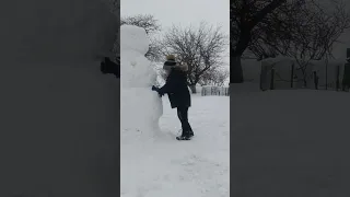 С Мироном слепили снеговика ⛄🤗 !