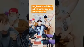 jungkok masih kecil jadi minum susu aja dek biar sehat #jungkook #jeonjungkook #bts