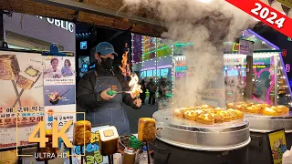 Korean Street Food 🇰🇷 Seoul, South Korea | Myeongdong Walk | 길거리 음식 명동 서울 한국 | Virtual Walking 2024