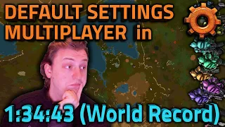 Default Settings Multiplayer Factorio Speedrun in 1:34:43 by Team Steelaxe