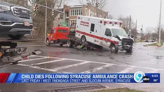 Child involved in Syracuse ambulance crash dies