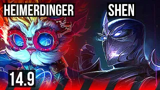 HEIMERDINGER vs SHEN (TOP) | 8 solo kills, 49k DMG, 500+ games | EUW Master | 14.9