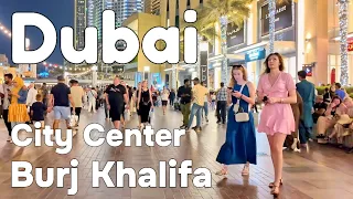 Dubai 🇦🇪 Burj Khalifa, Amazing City Center [4K] Walking Tour
