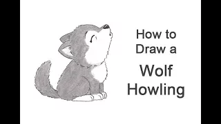 How to Draw a Wolf Howling (Cartoon)