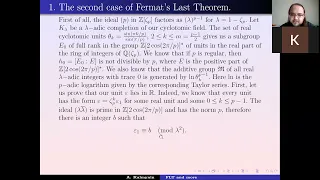 Alexander Kalmynin. Lecture 14. FLT and more. Part 1