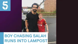 Young Liverpool fan breaks nose chasing Mo Salah for a selfie | 5 News