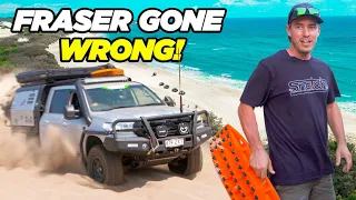 BADLY Bogged on Fraser Island (KGARI)... then the STEERING BROKE! Monster 4hr Recovery!