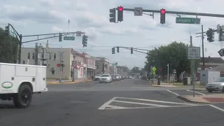 NJ Transit River Line Train at Pavilion Avenue Crossing In Riverside