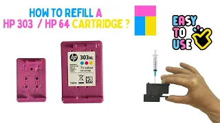 how to refill a HP 303 and HP 303XL colour - TRi-Colour ink cartridge