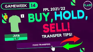 FPL GAMEWEEK 14 TRANSFER TIPS! | Buy, Hold, Sell | Gameweek 14 | Fantasy Premier League Tips 2021/22