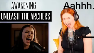 VOICE COACH REACTS | Unleash the Archers... AWAKENING. strap in and hold on folks.