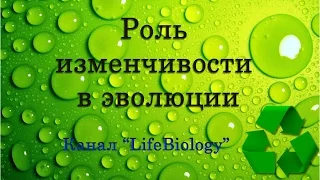 Роль изменчивости в эволюции