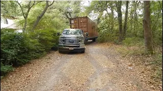 How to place railroad ties under a shipping container.