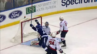 Kucherov's shot goes off Point and in to give Lightning OT win