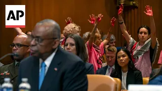 Protesters interrupt Lloyd Austin during Senate committee hearing