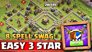 Swag 8 Spell How to Complete 10 Years Of Clash Challenge|Easy 3 Star 2016 Map|Coc 10 Years Challenge